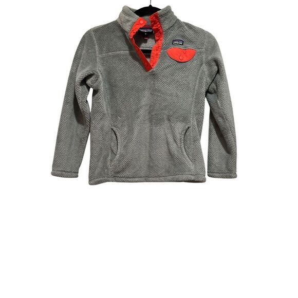 Patagonia Girl Grey Nickel X-Dye Magic Pink Retool Snap T Fleece Jacket M 10